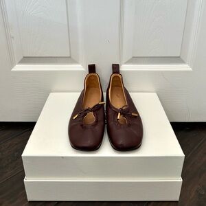ALOHAS Brown Rosalind Leather Ballet Flats
